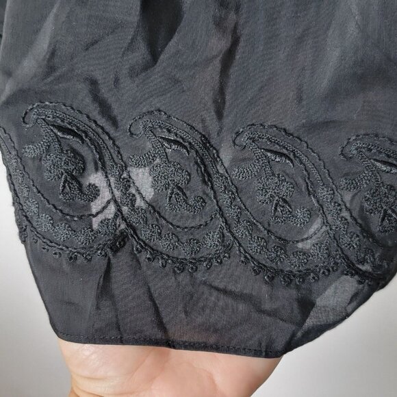Kobi Halperin Ashlee Black Silk Blend Embroidered Pleated Circle Skirt Size 4‎ - Picture 3 of 6